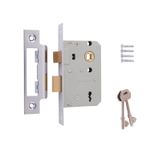 ERA 473-61 2.5in 64mm 3 Lever Sashlock Chrome Effect Grey Mortice Lock Timber UK