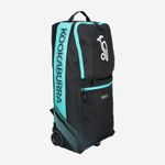 2026 Kookaburra WD6000 Junior Wheelie Duffle Bag Black/Teal Size 70 x 28 x 24cm