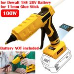 100W  For Dewalt XR DCB 18V 20V Battery Hot Glue Gun Cordless Powered DIY Tool
