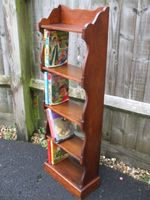 Antique oak slimline bookcase, Arts & Crafts period, fast economy delivery