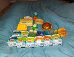Mixed Toy Lot: Squishy Cube Box Toys, Small Figures, Play Food Accessories