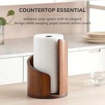 Spiral Wood Paper Towel Holder Kitchen Countertop Roll Dispenser Stand