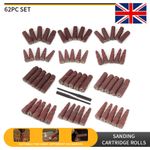 62Pcs Sanding Cartridge Spiral Roll Cone Engine Porting Polishing Assortment kit