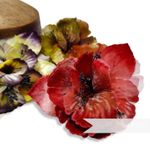 Vintage 'Bailee' Czech Silk Velvet and Organza 10cm Sparkle Stamen Flower Mount