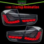 BMW 3 Series F30 LED Smoked Tail Lights 2012-19 GTS Dragon Scale Dynamic Upgrade