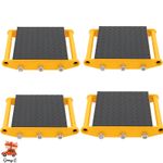 4 Pcs 15T Machine Mover Roller Machinery Moving Skate Heavy Duty Cargo Trolley!