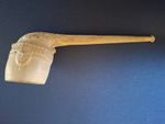 Clay pipe antique with Great Exhibition design on oversized 'cadger' pipe bowl