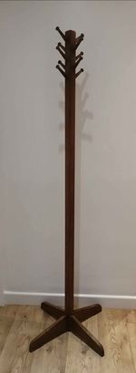 A Mid century stained beech coat stand