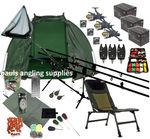 3 NGT Max  Rods  Carp Fishing Set Up Kit Reels Chair Alarms Bait Tackle Mat  