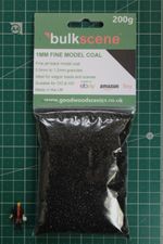 BULKSCENE 1MM FINE MODEL RAILWAY COAL JET BLACK OO/HO GAUGE - 200g PACK
