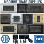 BG Nexus Single & Double Gang Brush Stripe Cable Entry Wall Face Plate TV Outlet