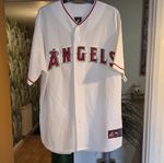 Majestic Los Angeles Angels MLB Button Front Baseball Jersey XL White/Red