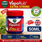 VICKS VapoRub Xtra Strong 50 ml Cough Cold Headache  UK SELLER 