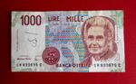 ITALY  COLLECTABLE  1990 VINTAGE CIRCULATED MARIA MONTESSORI 1000 LIRA  BANKNOTE