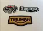 TRIUMPH MOTORCYCLE SET OF 3 RETRO QUALITY IRON/SEW ON PATCHES 