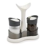 Salt and Pepper Shakers Set Glass Pots with Stand Holder Kitchen Dining Table