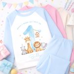 Personalised 1st Birthday Pyjamas, First Bib | When I Wake Up I Will Be 1