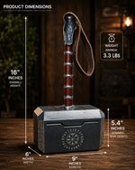 Heavy Metal Mjolnir Thor Hammer Replica Nordic Viking Cosplay Prop 16” cosplay