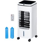 HOMCOM 3-in-1 Portable Air Cooler with 4L Water Tank 7.5H Timer, Remote White