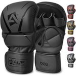 AQF Hybrid MMA Gloves Sparring Grappling Open Palm Muay Thai Kickboxing Gloves