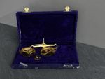 Vintage Brass Apothecary Scale Set in Velvet Case.  Incomplete. Made In India?