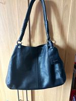 Genuine Precis Black Textured Grained Leather Shoulder Handbag – Made in Italy