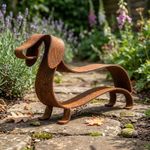 Antique Bronze Rusty Dachshund Statue for Garden, Patios, Entryway Decors UK