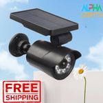 Outdoor Solar Security Light with PIR Motion Sensor Dummy CCTV Camera 8 LED Lamp