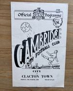 Cambridge City V Clacton Town Program 1959