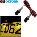 Oxford Halo Bolts Motorcycle Number Plate LED Lights Scooter Registration Plate