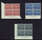 Set of 3 in Imprint Blocks of 4 Stamps  1945 Duke of Gloucester MUH  Australia