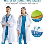 WHITE STANDARD CLASSIC LAB COAT HYGIENE WAREHOUSE LABORATORY DOCTORS MEDICAL UK