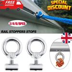 2-8x Stainless Steel Awning Rail Stoppers 6mm Stops Motorhome Campervan Caravan