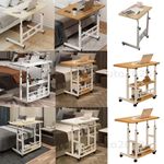 Height Adjustable Small PC Computer Desk Mobile Overbed Table Laptop Stand Shelf