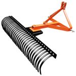 3 Point 60" Landscape Rock Rake for Cat 1 ,Cat 2 ,Tractor Attachment Gravel Lawn