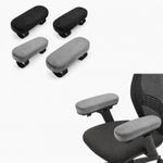 Office Chair Arm Covers, 4 Pcs Memory Foam Elbow armrest pad with Zip | 2 Black