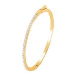 1ct Bangle Bracelet Cuff Yellow Gold Diamond Test Pass Lab-Created VVS1/D 17cm