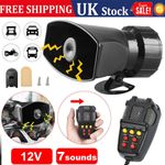 12V Air Horn Siren Megaphone Loud + MIC Speaker 7 Sounds Car Vehicle Truck Van