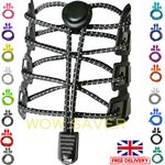 No Tie Shoe Laces Lazy Elastic Round Shoelaces Lock Adults Kids Sports Trainers