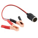 •Car Cigarette Lighter Female Socket Adapter To Battery Crocodile Clip Clamp