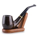 Joyoldelf Tobacco Pipes, Handmade Ebony Wooden 1 Count (Pack of 1), Black 