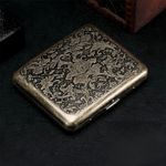 Vintage Metal Cigarette Case Box Silver Men Tobacco Holder for 20 King Size UK