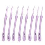 _8Pcs Crochet Hook Set Alumina Needle Plastic Handle Knitting Tools Household