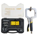 SabreCut Twin Hole Pocket Hole Jig 10" Clamp, HSS Bit Screws & Storage Box Set