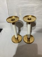 Shed Find Good Size Pair Of Candle Holders Total W=757g SlightlyTarnished Cond