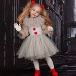 Kids Girls It Pennywise Clown Fancy Dress Halloween Cosplay Costume Party Outfit