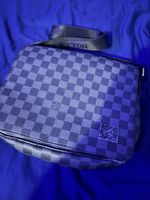 Louis Vuitton Damier Graphite Checkered Messenger Crossbody Zip Bag Black/Grey