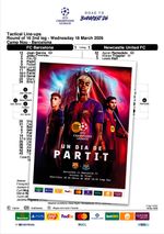 BARCELONA Spain v NEWCASTLE UTD England 18 March 2026 CHL FAN 16pg + OFFICIAL LU