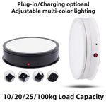 Display Turntable New 15/20/22/30/45cm W/ Multi Color LED Light Rotating Jewelry