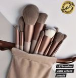 13 Pcs Make up Brush Set Buffer Powder Contour Eyeshadow With Pouch Brushes Set